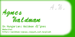 agnes waldman business card